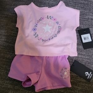 Converse 2pc‎ shorts set pink & purple 12m NWT